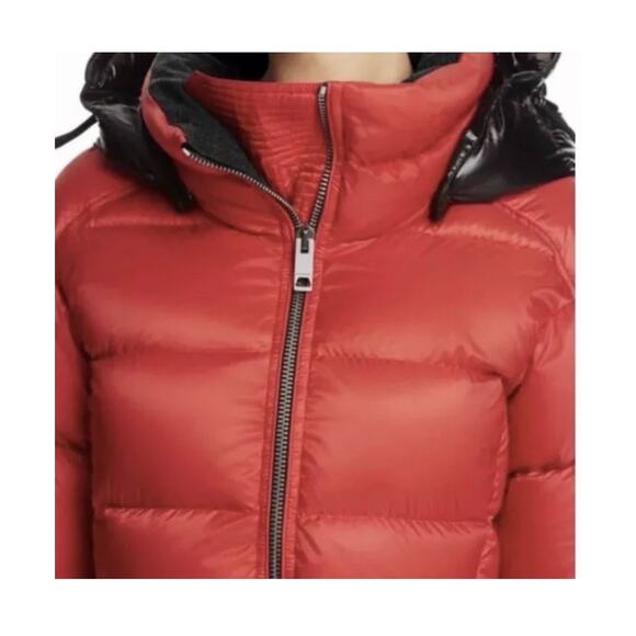 his is a Burberry Fleetwood down puffer jacket in cherry red xl - Picture 2 of 13